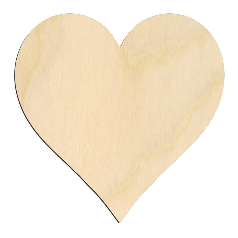 Laser-cut baltic birch silhouette of HEART