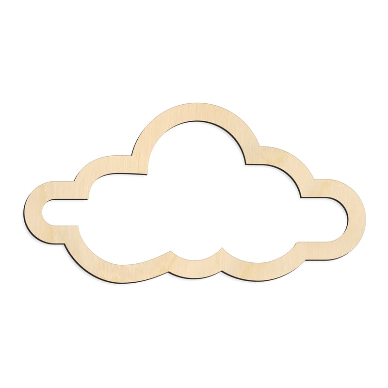 Laser-cut baltic birch silhouette of HOLLOW CLOUD OUTLINE BAND BASE