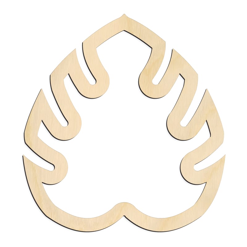 Laser-cut baltic birch silhouette of Monstera Leaf Cutout