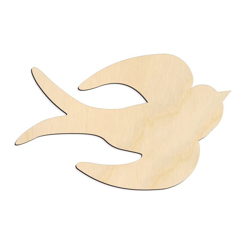 Laser-cut baltic birch silhouette of Holy Spirit Dove Rounded