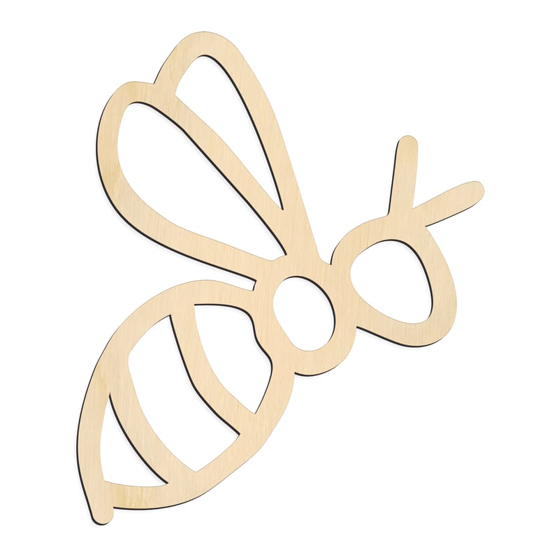 Laser-cut baltic birch silhouette of HORNET BEE