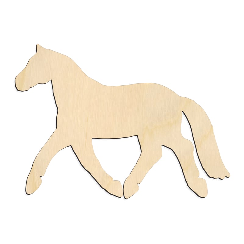 Laser-cut baltic birch silhouette of Walking Horse Profile