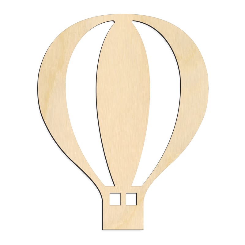 Laser-cut baltic birch silhouette of HOT AIR BALLOON CLASSIC PANEL