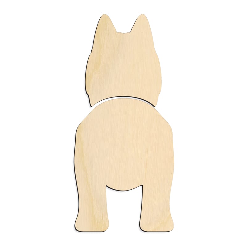 Laser-cut baltic birch silhouette of ICELANDIC SHEEPDOG