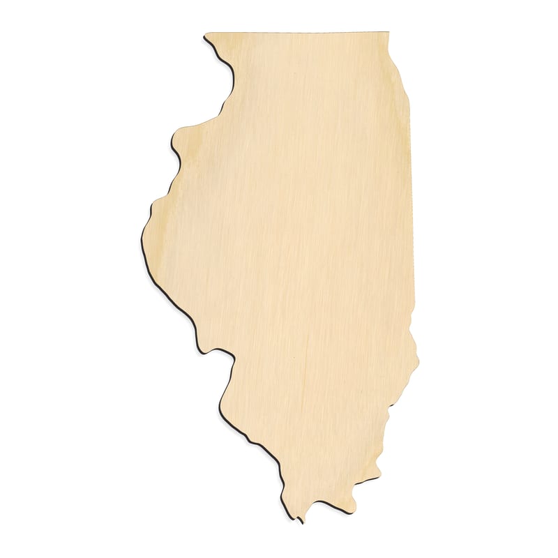 Laser-cut baltic birch silhouette of ILLINOIS STATE CRAFT VARIANT
