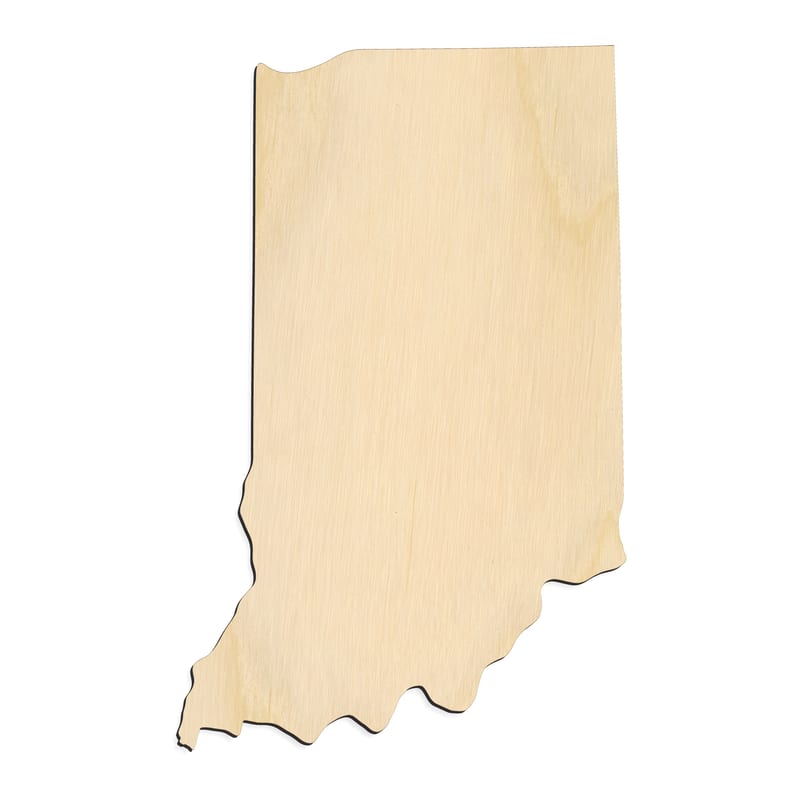 Laser-cut baltic birch silhouette of INDIANA STATE CRAFT VARIANT