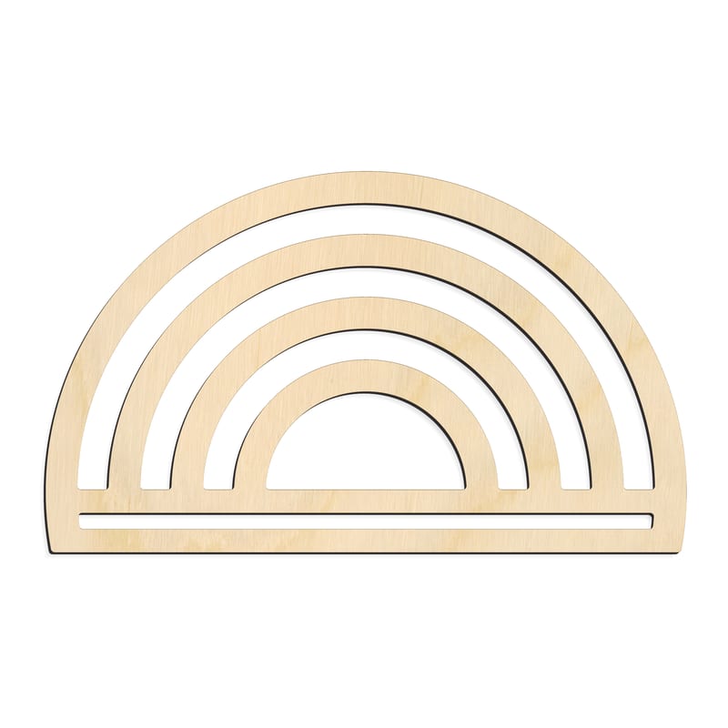 Laser-cut baltic birch silhouette of INVERT RAINBOW FOR YARN ART