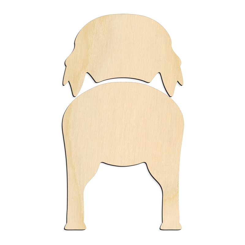 Laser-cut baltic birch silhouette of JAPANESE CHIN