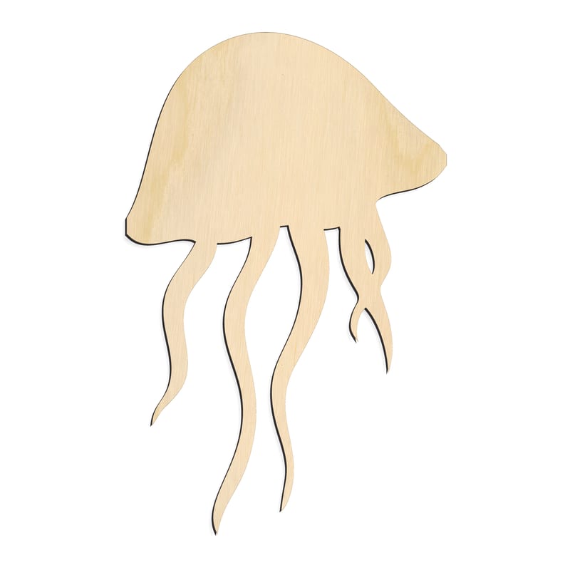 Laser-cut baltic birch silhouette of JELLY FISH CLASSIC