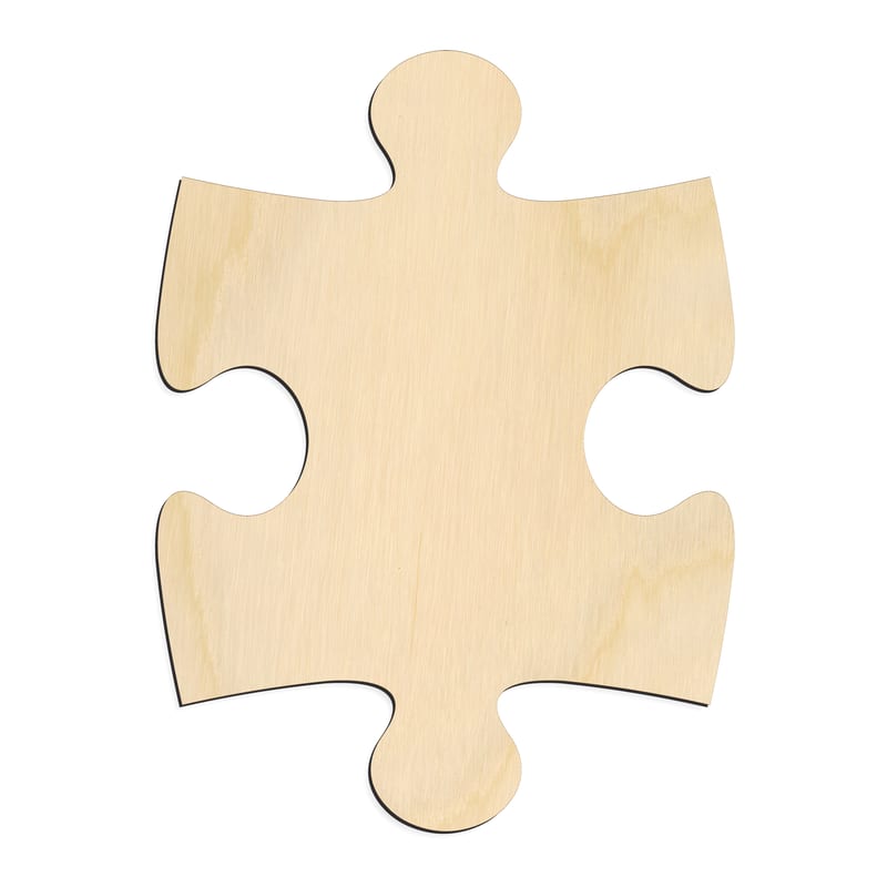 Laser-cut baltic birch silhouette of JIGSAW PUZZLE PIECE