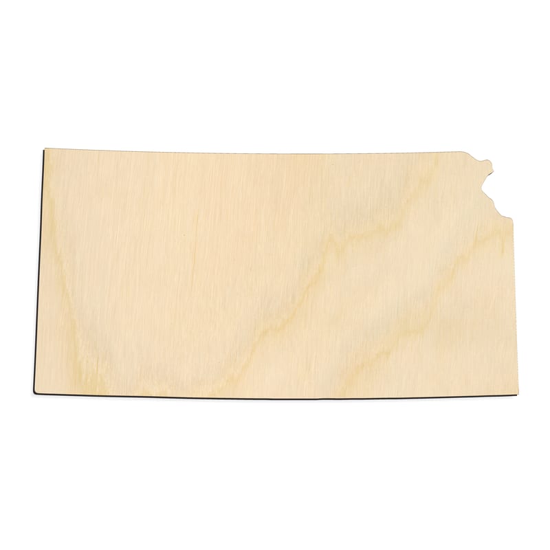 Laser-cut baltic birch silhouette of KANSAS STATE CRAFT VARIANT