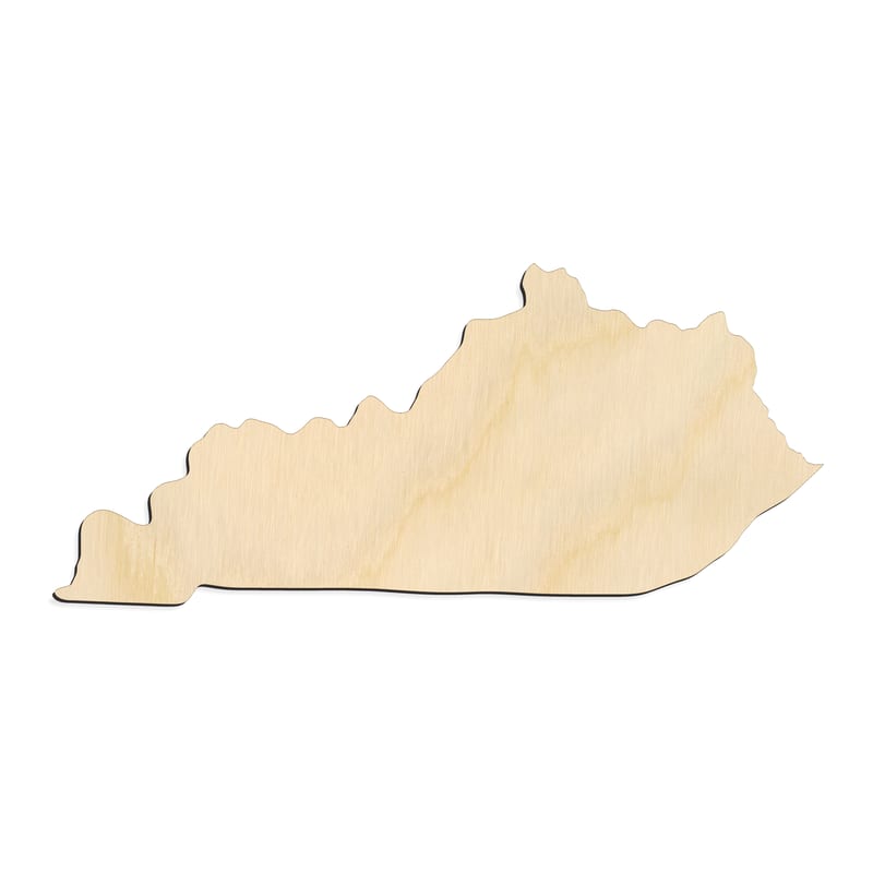 Laser-cut baltic birch silhouette of KENTUCKY STATE CRAFT VARIANT
