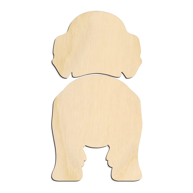 Laser-cut baltic birch silhouette of LABRADOODLE