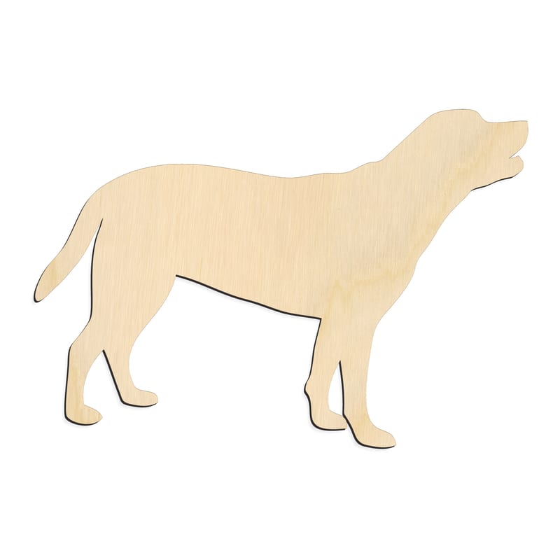Laser-cut baltic birch silhouette of ALERT LABRADOR SILHOUETTE