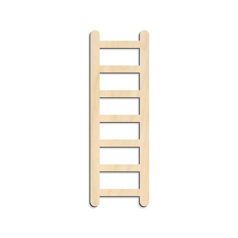 Laser-cut baltic birch silhouette of Straight Ladder