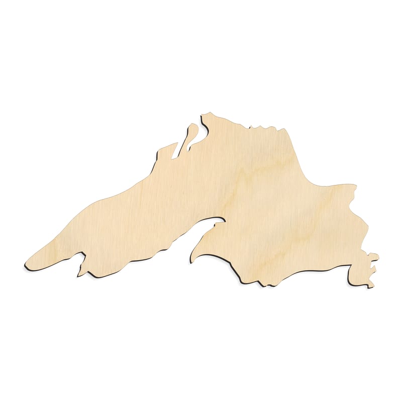 Laser-cut baltic birch silhouette of LAKE SUPERIOR