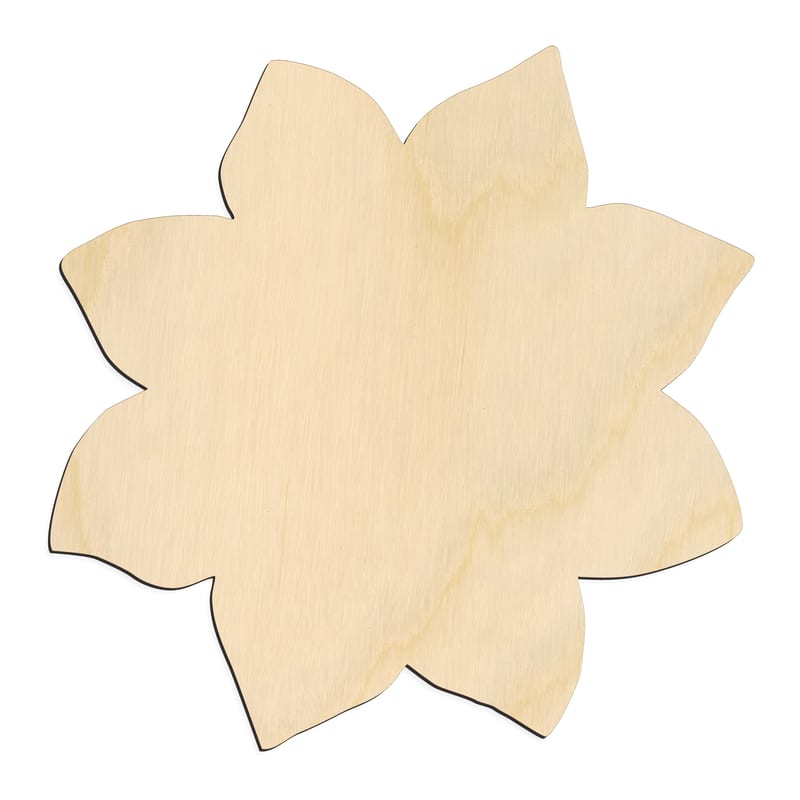 Laser-cut baltic birch silhouette of LARGE PEDAL SUN FLOWER