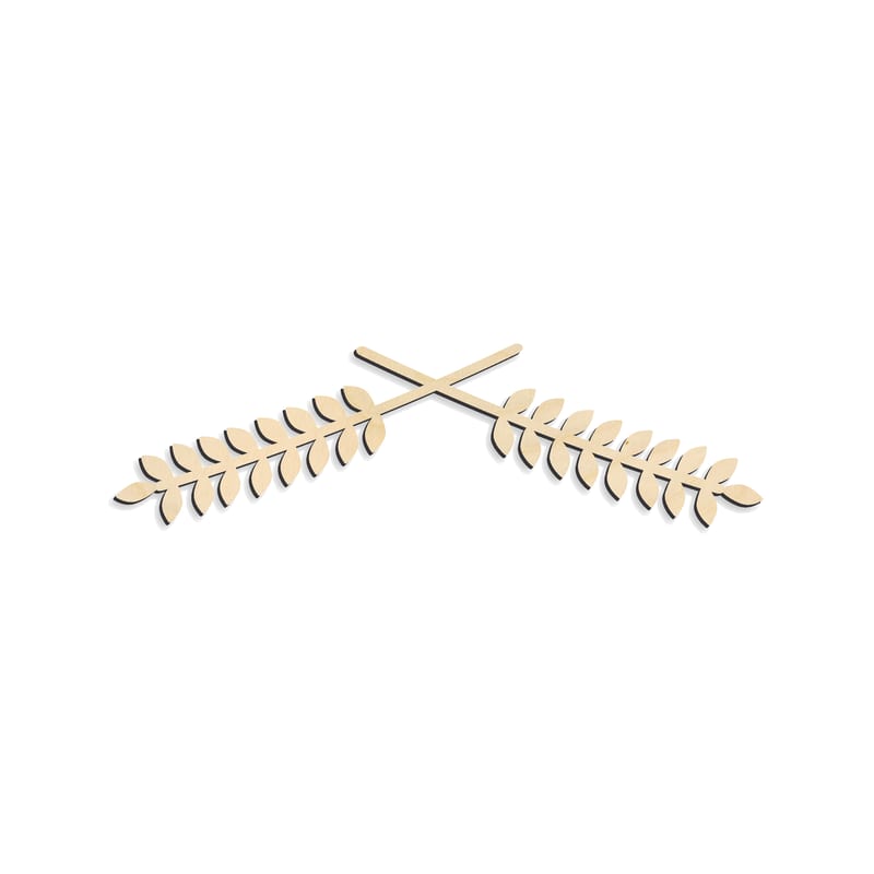 Laser-cut baltic birch silhouette of LAUREL BRANCH BOTTOM ACCENT