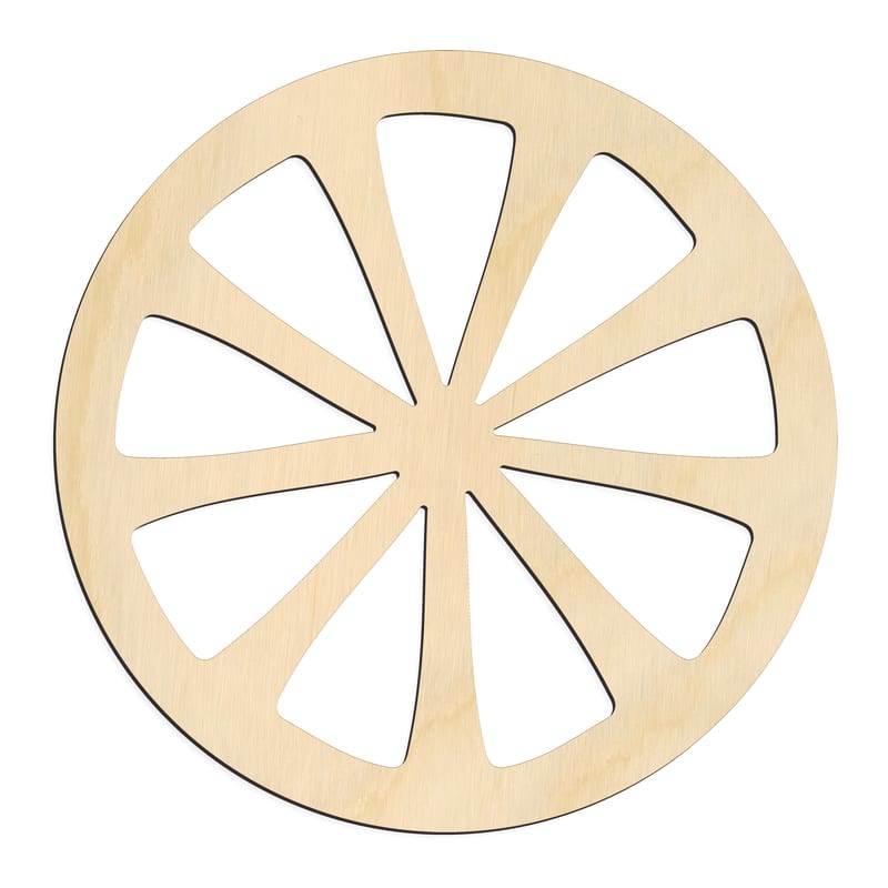 Laser-cut baltic birch silhouette of LEMON SLICE