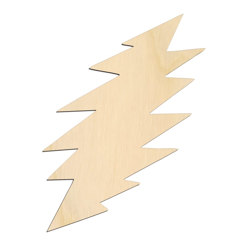 Laser-cut baltic birch silhouette of LIGHTNING BOLT