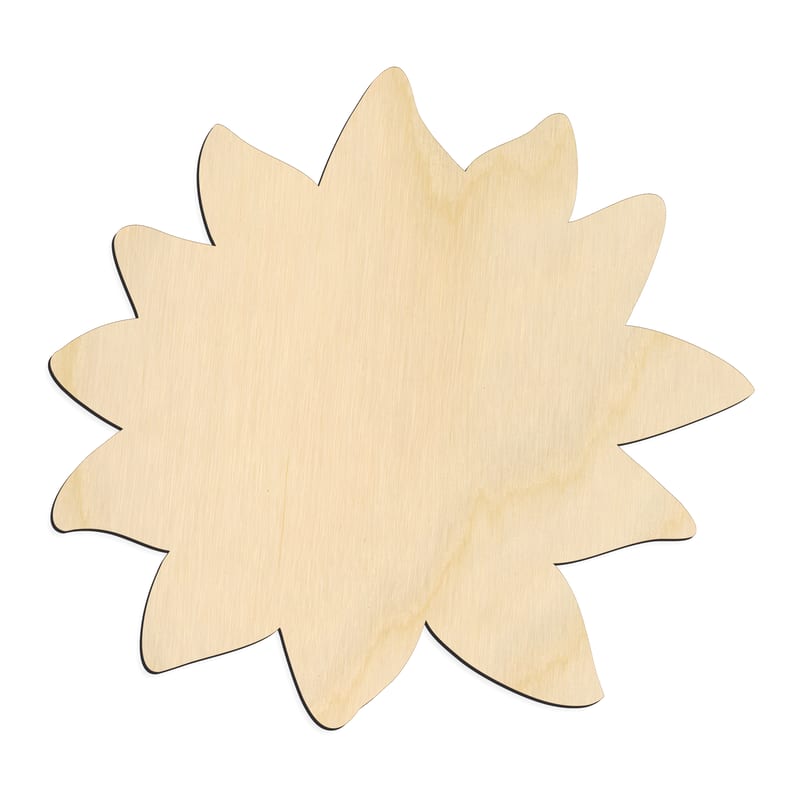 Laser-cut baltic birch silhouette of Lotus Flower Silhouette