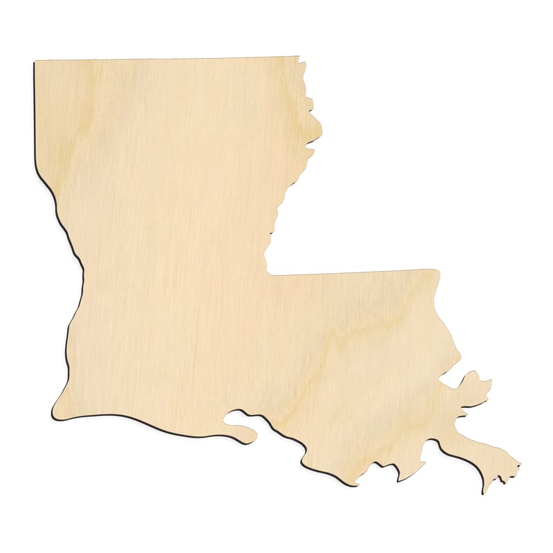 Laser-cut baltic birch silhouette of LOUISIANA STATE CRAFT VARIANT