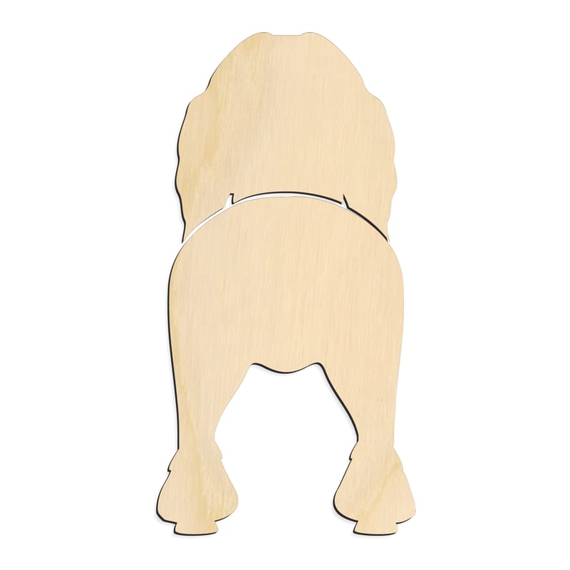 Laser-cut baltic birch silhouette of LOWCHEN