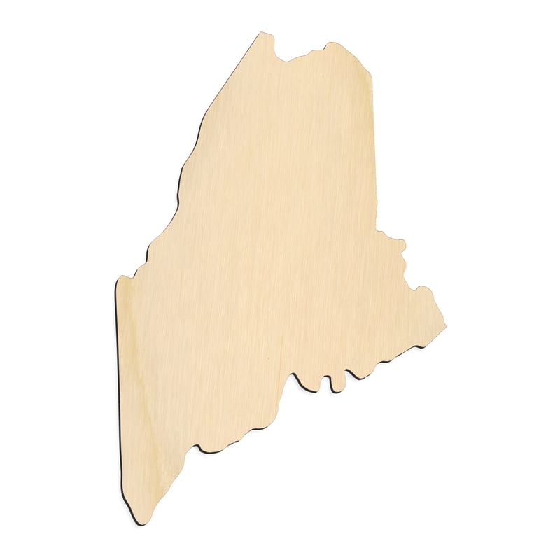 Laser-cut baltic birch silhouette of MAINE STATE CRAFT VARIANT