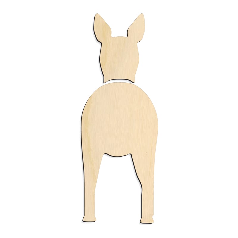 Laser-cut baltic birch silhouette of MANCHESTER TERRIER TWO PIECE BACK VIEW
