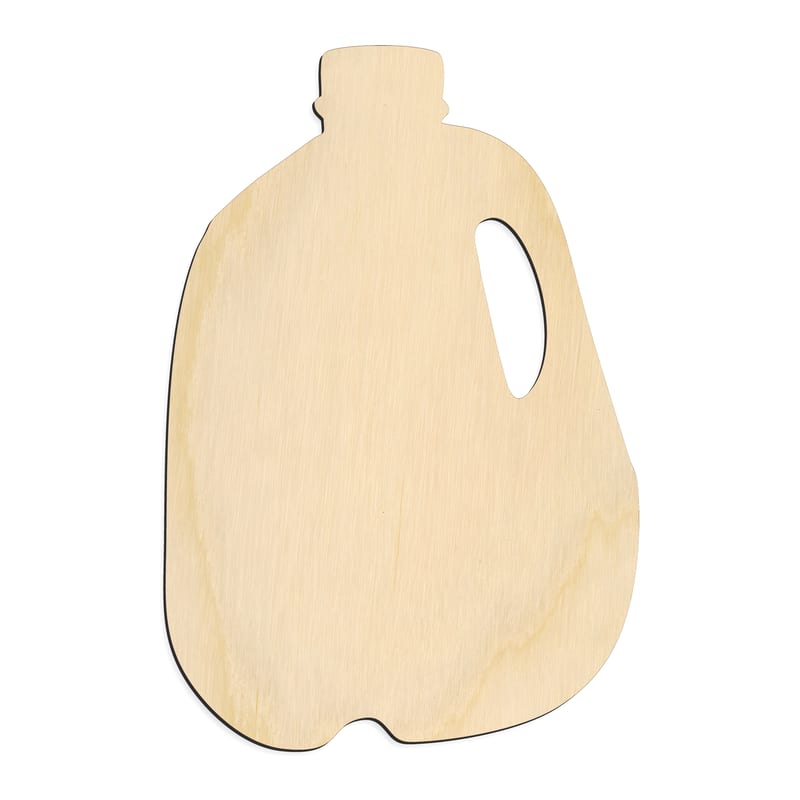 Laser-cut baltic birch silhouette of MILK BOTTLE