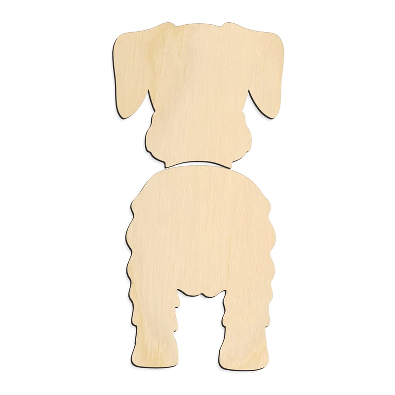 Laser-cut baltic birch silhouette of MINIATURE SCHNAUZER