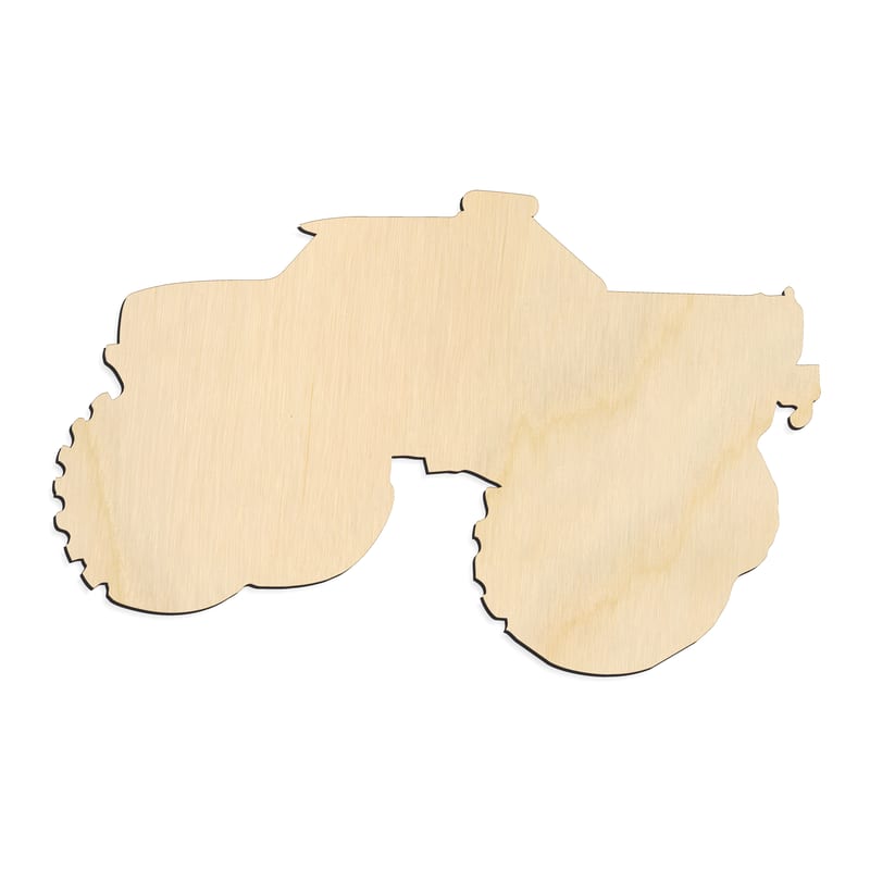 Laser-cut baltic birch silhouette of MONSTER TRUCK