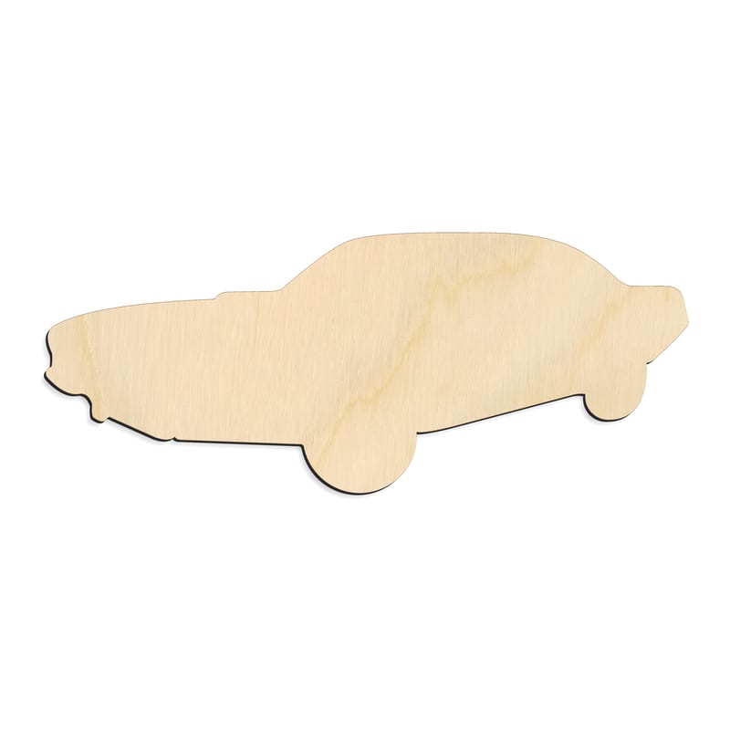 Laser-cut baltic birch silhouette of MUSCLE CAR FAST BACK