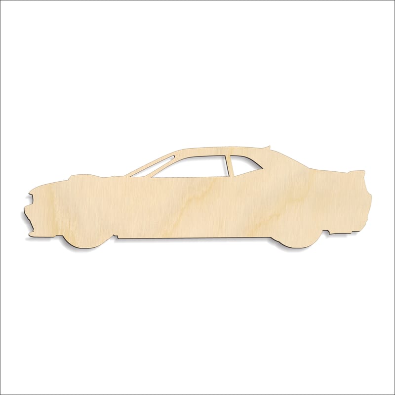 Laser-cut baltic birch silhouette of MUSCLE CAR WINDOWED CLASSIC
