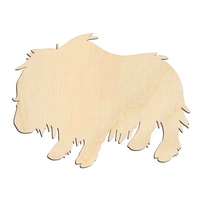 Laser-cut baltic birch silhouette of Musk Ox Silhouette