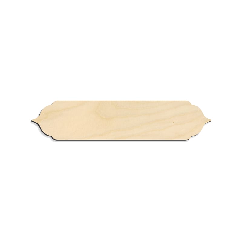 Laser-cut baltic birch silhouette of Ornate Banner Plaque