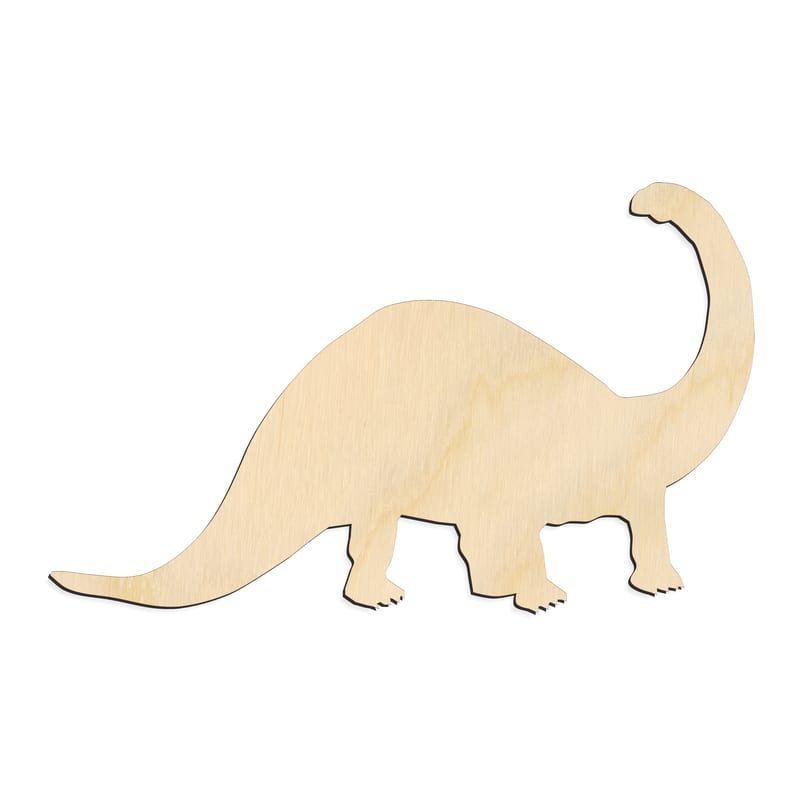 Laser-cut baltic birch silhouette of LONG NECK DINOSAUR