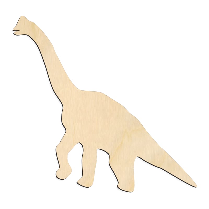 Laser-cut baltic birch silhouette of TALL LONG NECK DINOSAUR