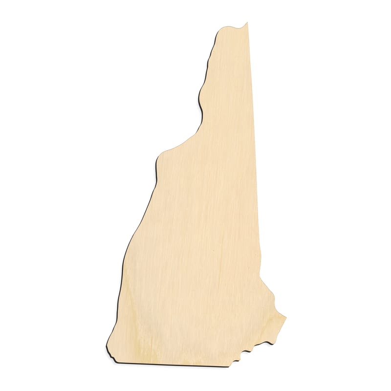 Laser-cut baltic birch silhouette of NEW HAMPSHIRE STATE CRAFT VARIANT