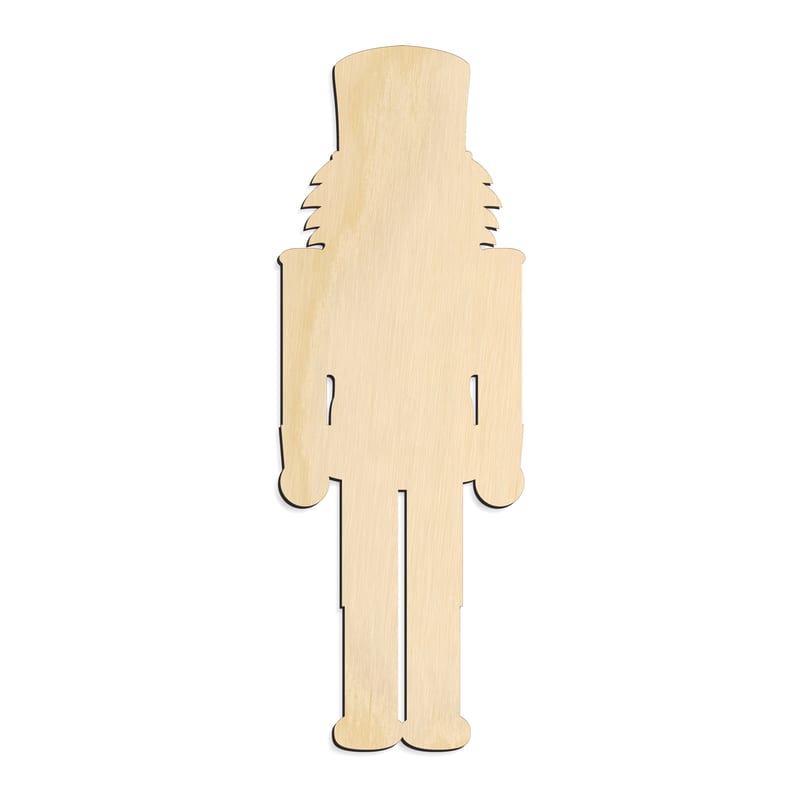 Laser-cut baltic birch silhouette of NUTCRACKER