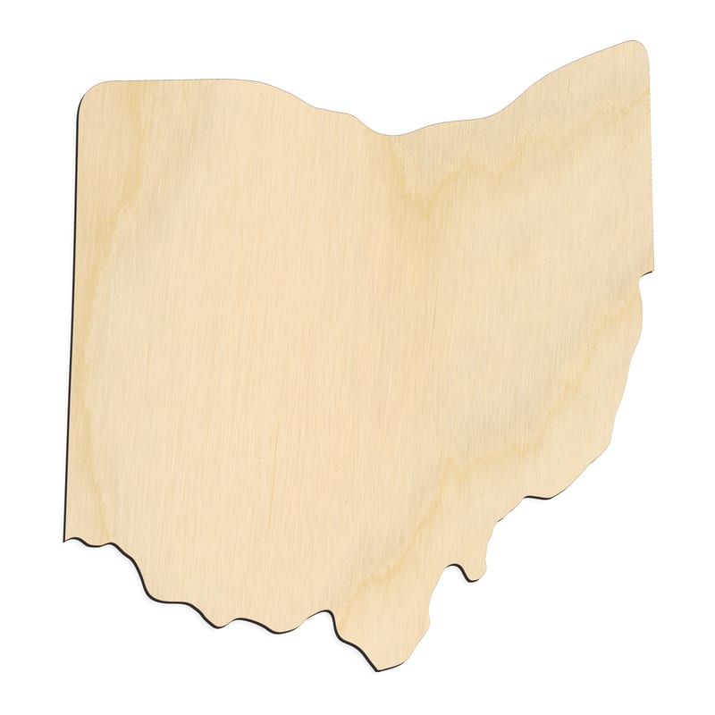 Laser-cut baltic birch silhouette of OHIO STATE CRAFT VARIANT