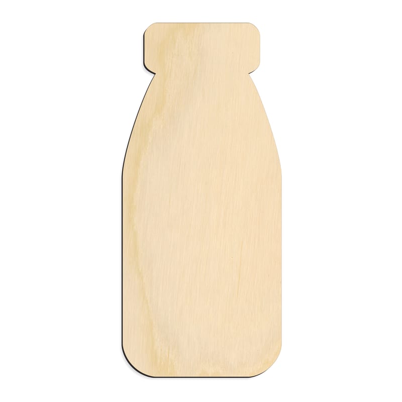 Laser-cut baltic birch silhouette of OLD MILK BOTTLE VINTAGE NARROW