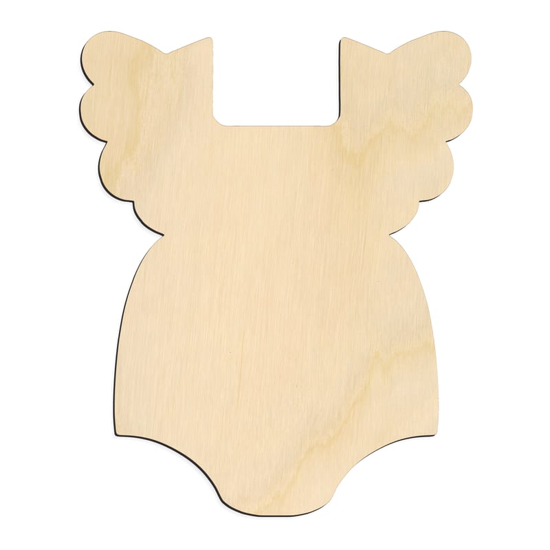 Laser-cut baltic birch silhouette of Baby Flutter Romper