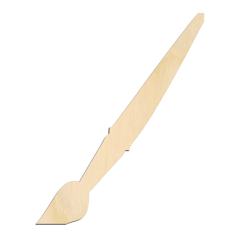 Laser-cut baltic birch silhouette of PAINT BRUSH