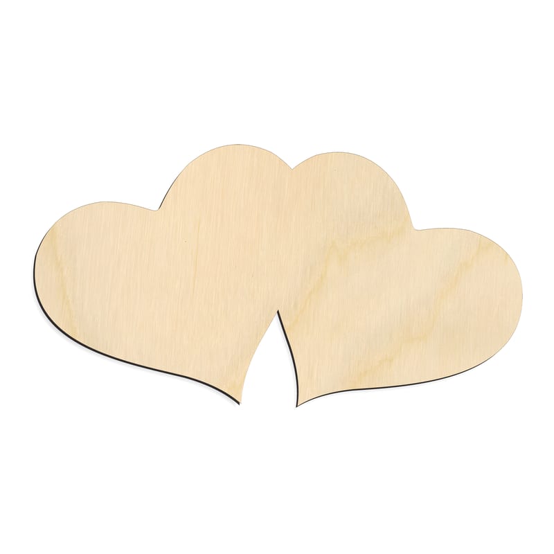 Laser-cut baltic birch silhouette of PAIR HEART