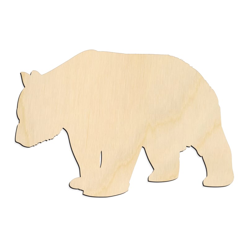 Laser-cut baltic birch silhouette of PANDA BEAR