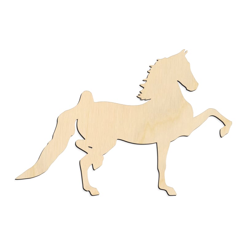 Laser-cut baltic birch silhouette of PARADE HORSE