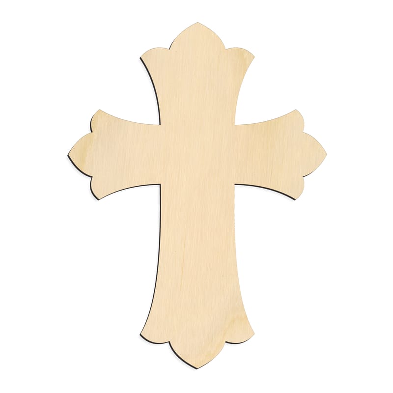 Laser-cut baltic birch silhouette of PATONSE CROSS