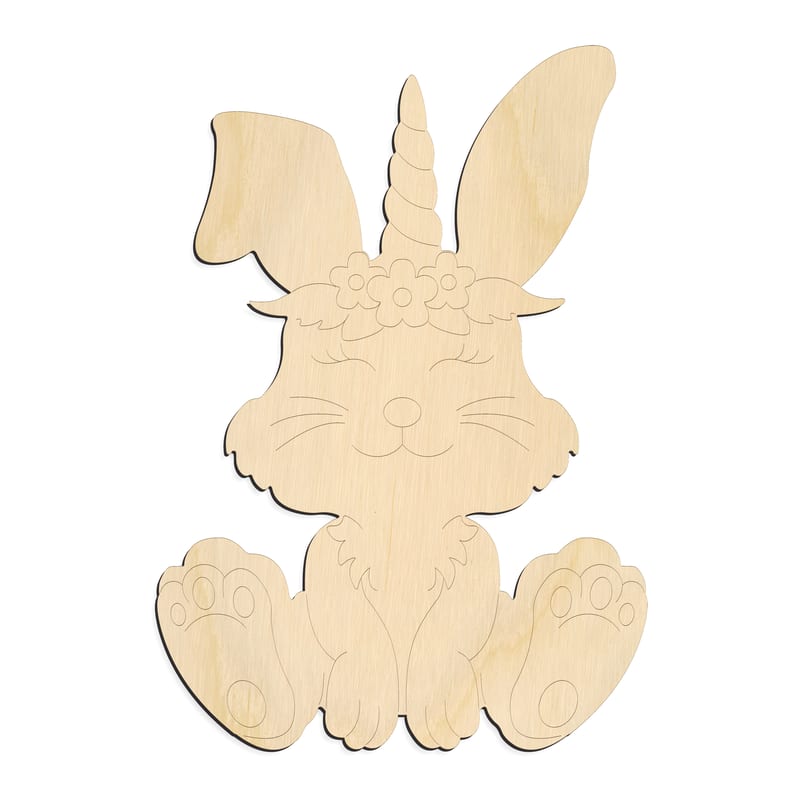 Laser-cut baltic birch silhouette of PBL BUNNY