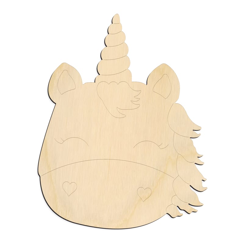 Laser-cut baltic birch silhouette of PBL UNICORN